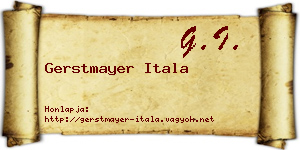 Gerstmayer Itala névjegykártya